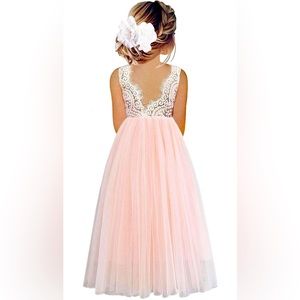 NWOT! Flower Girl Dress. White & Pink